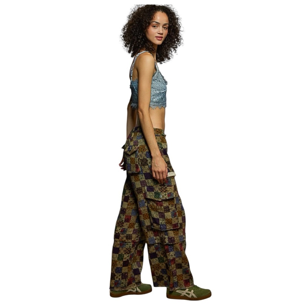 POL Multicolor Patchwork Joggers NWT - image 3